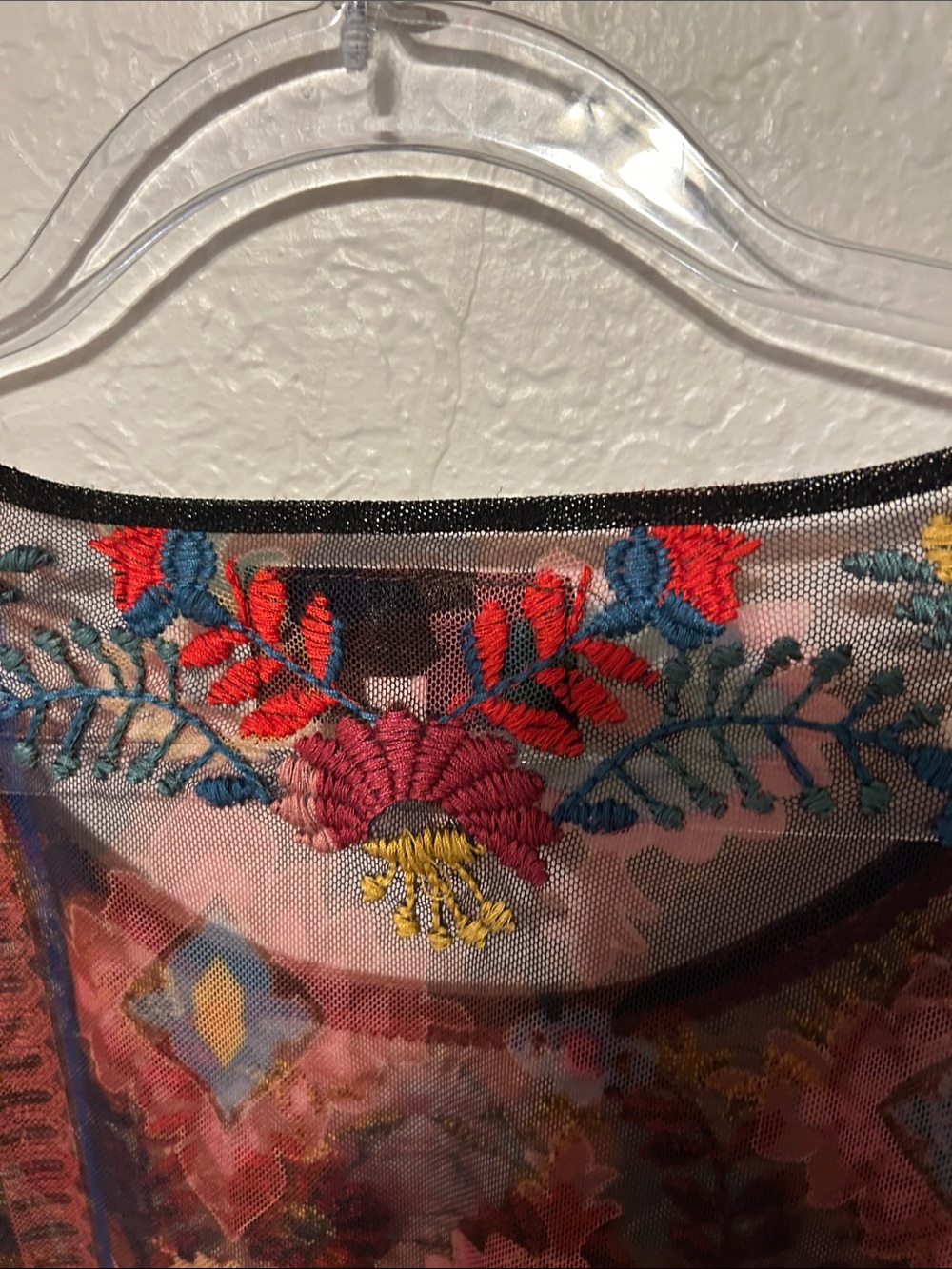 🎀BIYA JOHNNY WAS Embroidered mesh Floral Long-Sleeve Multicolor size XL GUC - Picture 10 of 14